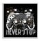 Stupell Industries Never Stop Pixel Controller Framed Giclee Wall Art Design by Kim Allen